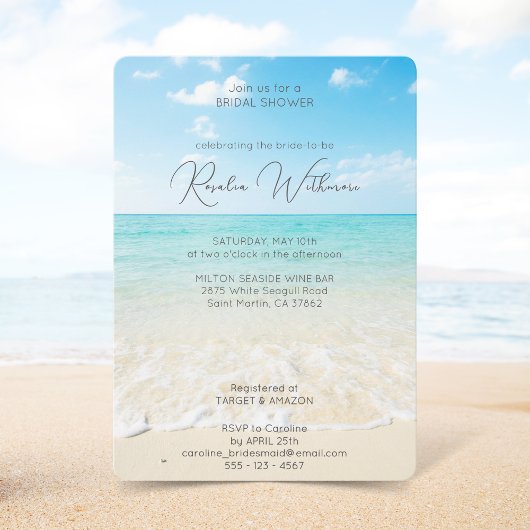 Invitation turquoise Ocean A Beach paradis douche nuptiale