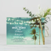 Invitation turquoise ombre plage nuptiale lustre (Debout devant)