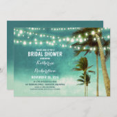 Invitation turquoise ombre plage nuptiale lustre (Devant / Derrière)