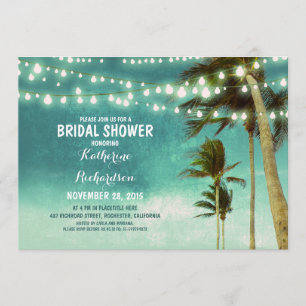 Invitation turquoise ombre plage nuptiale lustre