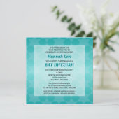 Invitation Turquoise Ombre Star de David Bat mitzvah Carré (Debout devant)