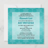 Invitation Turquoise Ombre Star de David Bat mitzvah Carré (Devant)