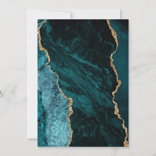 Invitation Turquoise Or Agate Brûlé Orange rouille Mariage (Dos)