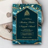 Invitation Turquoise or Agate marbre Arch Mariage musulman