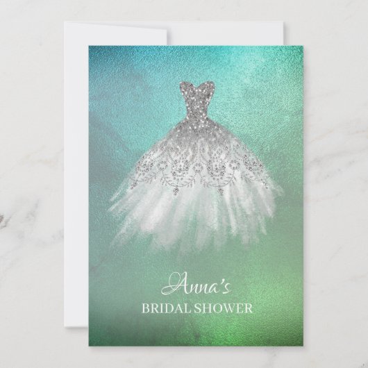 Invitation *~* Turquoise or blanc robe Fête des mariées (Devant)