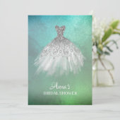 Invitation *~* Turquoise or blanc robe Fête des mariées (Debout devant)