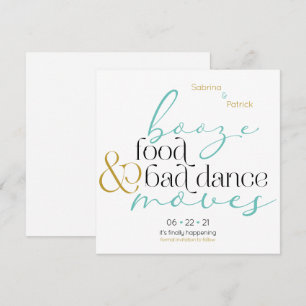 Invitation Turquoise Or Bouffe Alcoolisée Mauvais Mouvement d