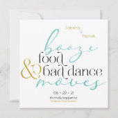 Invitation Turquoise Or Bouffe Alcoolisée Mauvais Mouvement d (Devant)