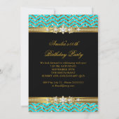 Invitation Turquoise & or Chevron Diamond Photo Anniversaire (Dos)
