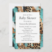 Invitation Turquoise Or Léopard Noir (Devant)