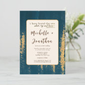 Invitation Turquoise or moderne Art Bible Verse Mariage chrét (Debout devant)