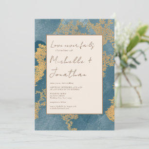 Invitation Turquoise or moderne Bible chrétienne Verse Mariag