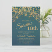 Invitation Turquoise or Parties scintillant String lumières 1 (Debout devant)