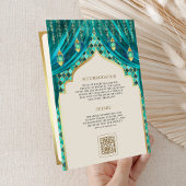 Invitation Turquoise or rideau Floral Indien Mariage hindou