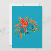 Invitation Turquoise Orange Botanique Florales Or Couples Dou (Dos)