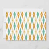 Invitation Turquoise Orange Diamonds MidCentury Enregistrer L (Dos)