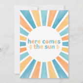 Invitation Turquoise Orange Moderne Voici Le Baby shower Son (Dos)