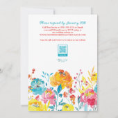 Invitation Turquoise, Orange, Rose, Blanc Destination Mariage (Dos)
