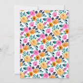 Invitation Turquoise Orange rose simple Floral Élégant Script (Dos)