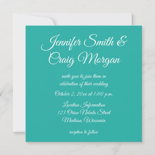Invitation Turquoise Orion Nebula Space Photo Mariage cosmiqu (Devant)