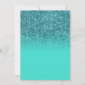 Invitation Turquoise Pailleté Turquoise Clair Dégradé Enterre (Dos)