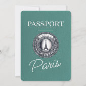 Invitation Turquoise Paris Passport Mariage (Dos)