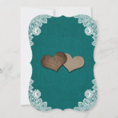 Invitation Turquoise pays Burlap Floral dentelle Mariage de t (Dos)
