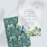 Invitation Turquoise Peacock Fleurs tropicales Mariage papill<br><div class="desc">Annoncez votre journée spéciale avec notre enchanteresse "Turquoise Peacock Tropical Flowers Butterfly Faire-part de mariage". Cette invitation captivante présente un délicieux mélange de plumes turquoises de paons, de fleurs tropicales vibrantes et de papillons géants, créant une scène d'élégance tropicale qui séduira vos invités. Imprimées sur des cartons de haute qualité,...</div>