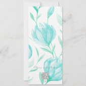 Invitation Turquoise Peonies Enregistrer la date (Dos)