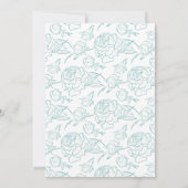 Invitation Turquoise Peony Elegance Mariage (Dos)
