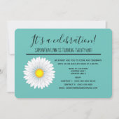 Invitation Turquoise Pretty Little Daisy 21e fête d'anniversa (Devant)