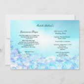 Invitation Turquoise princesse Quinceanera Robe magique (Dos)