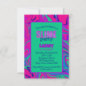 Invitation Turquoise Purple Slime Party Filles Anniversaire (Devant)