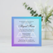 Invitation Turquoise Purple Star de David Bat mitzvah Carré (Debout devant)