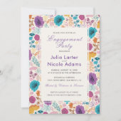 Invitation Turquoise Purple Yellow Spring Meadow (Devant)