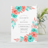 Invitation Turquoise Refreshing Summer Wedding (Debout devant)