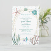 Invitation Turquoise & rose sous la Fête des mariées Whimsica (Debout devant)