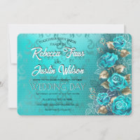 Turquoise Roses Tiffany Floral Moderne Bohème