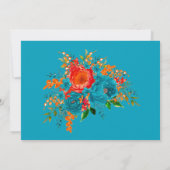 Invitation Turquoise Rouge Orange Floral Serez-Vous Ma Femme  (Dos)