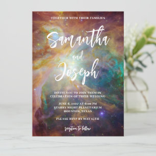 Invitation Turquoise rouille Orion Nebula Planétarium Mariage