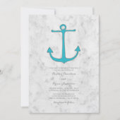 Invitation Turquoise Rustic Ancre Mariage Invite (Devant)