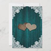 Invitation Turquoise Rustique Chaîne de bois éclaire le Maria (Dos)