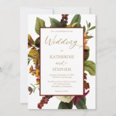 Invitation Turquoise rustique | Orange | Mariage de bouquet d (Devant)