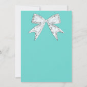 Invitation Turquoise Sarcelle Diamant Brillance Nœud Papillon (Dos)