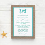 Invitation Turquoise Seahorse Burlap Beach Wedding Collection<br><div class="desc">La collection de mariage de burlap beach, un cheval turquoise, est parfaite pour tout couple qui souhaite se marier romantique en bord de mer. L'arrière - plan rustique effet burlap donne à ces invitations une atmosphère boho-chic, tandis que le turquoise tropical a un coloris frais et cool qui peut être...</div>