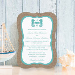 Invitation Turquoise Seahorse Burlap Beach Wedding Collection<br><div class="desc">La collection de mariage de burlap beach, un cheval turquoise, est parfaite pour tout couple qui souhaite se marier romantique en bord de mer. L'arrière - plan rustique effet burlap donne à ces invitations une atmosphère boho-chic, tandis que le turquoise tropical a un coloris frais et cool qui peut être...</div>