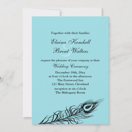 Invitation Turquoise Shake your Tail Feathers Mariage Inviter (Devant)