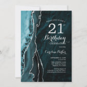 Invitation Turquoise Silver Agate 21e anniversaire (Devant)