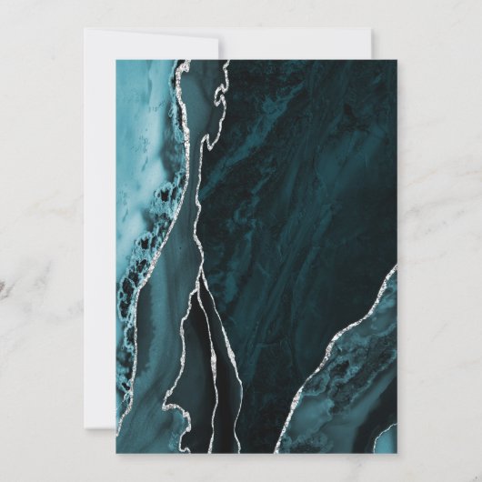 Invitation Turquoise Silver Agate Surprise 50e anniversaire (Dos)