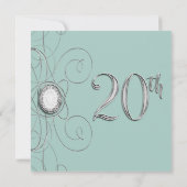 Invitation Turquoise Silver Diamond 20 20ème anniversaire (Dos)
